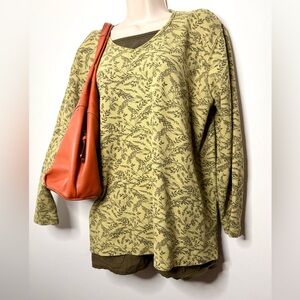 Fairy Grunge Waffle Knit Women’s Witchy Earthy Green Sweater